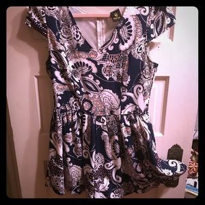 💥⬇️💲Passion Fusion blue and orange print Romper